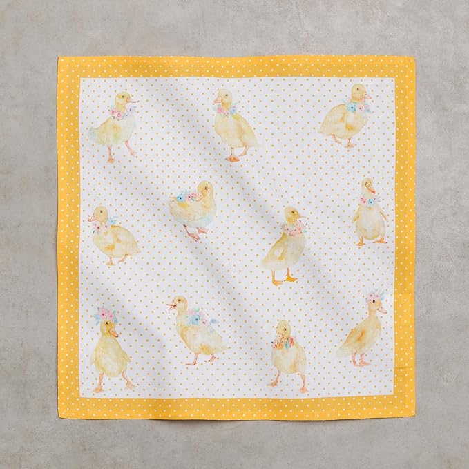 Maison d' Hermine Cloth Napkins Set of 4 Reusable 100% Cotton (18" x 18") | Everyday Square Napkins Cloth Washable Dinner Party Wedding Restaurant Hotel Kitchen Spring Summer - Ducklings In Spring - Image 8