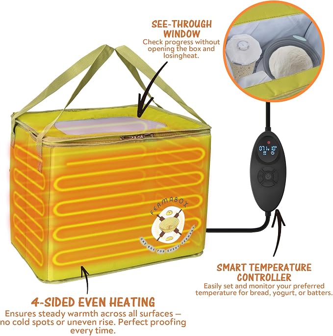 Foldable Bread Proofing Box - Bread Proofer Box - 60-120°F Temp Control, 24H Timer - Image 3