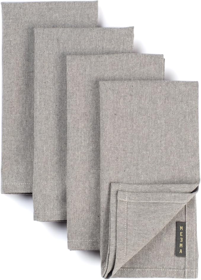 Cloth Napkins, Washable Cotton Dinner Napkins, Kitchen Table Gift Set by MEEMA