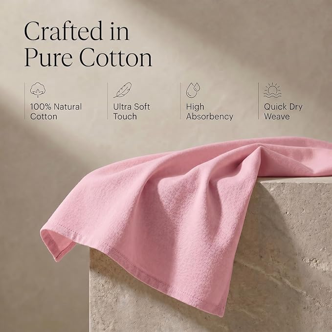 Urban Villa Kitchen Towels Cotton Dish Towels 20”x30” (Set of 6) Pink - Image 4