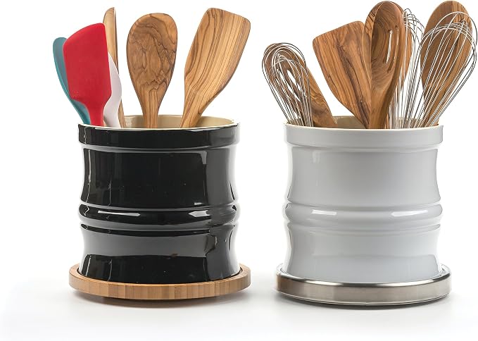 RSVP International Tool Crock Turntable Lazy Susan, Bamboo, 8.25" | Handy in Cabinets or on Counters | Rotating Base with Sturdy Lip | Organize Spices & Small Bottles - Image 4