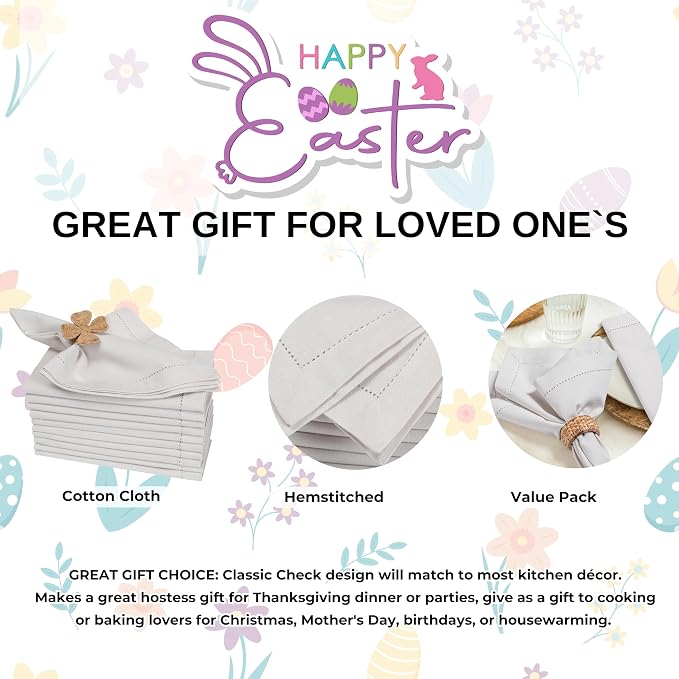 Bedding Craft Cotton Dinner Cloth Napkins Set of 12 – 18x18 Apricot Gelato Moonstruck Hemstitched – Machine Washable Fabric Napkins for Weddings, Baby Showers, Thanksgiving & Gifting - Image 6