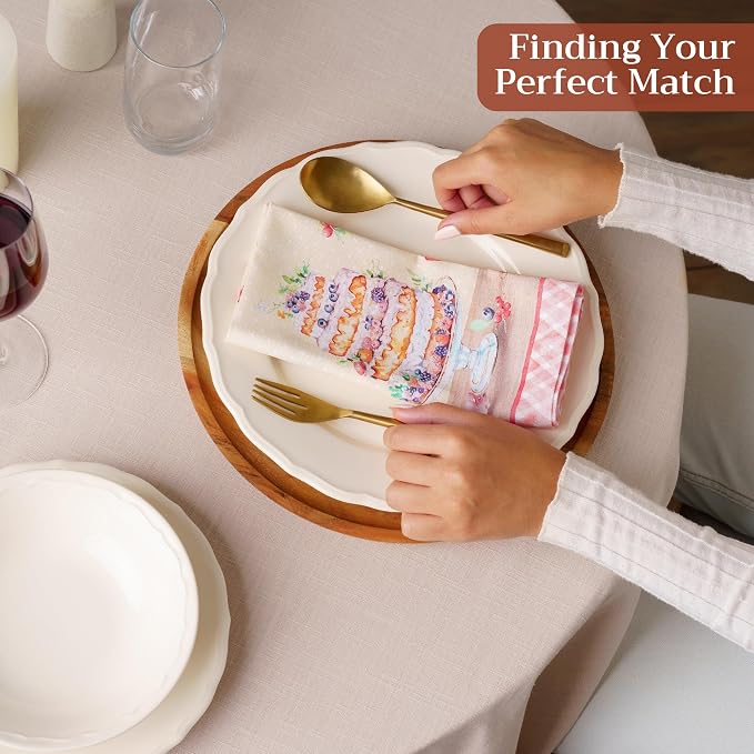 Maison d' Hermine Cloth Napkins Set of 4 Reusable 100% Cotton (18" x 18") | Everyday Square Napkins Cloth Washable Dinner Party Wedding Restaurant Hotel Kitchen Spring Summer - Icing on the Cake - Image 5