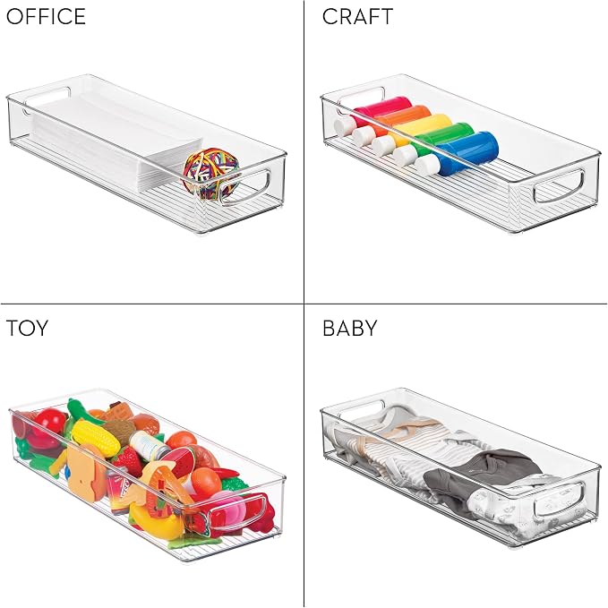iDesign Slim Extra Long Clear Storage Bin | Narrow, Stackable, Kitchen or Pantry Organizer - Image 7
