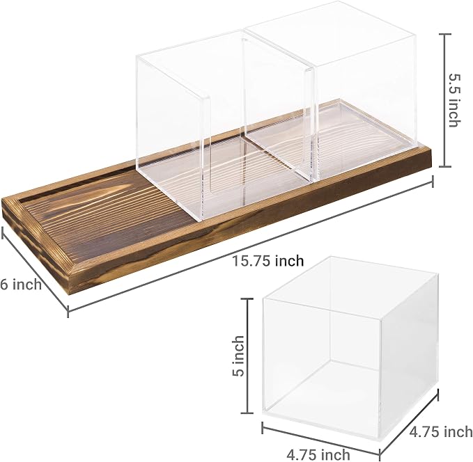 MyGift Coffee & Tea Station Organizer with Acrylic Compartments, 4 Piece | Modular countertop caddy keeps sweeteners, stirrers, packets, and drink accessories sorted for convenient beverage stations - Image 4