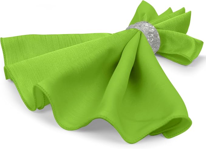 17 x 17-Inch Shantung Satin Cloth Napkins, Lime, Set of 36 - Image 7