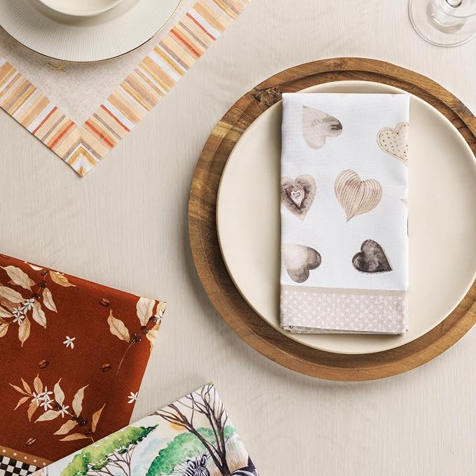 Maison d' Hermine Cloth Napkins Set of 4 Reusable 100% Cotton (18" x 18") | Everyday Square Napkins Cloth Washable Dinner Party Wedding Restaurant Hotel Kitchen Spring Summer - Lovely Hearts - Image 9