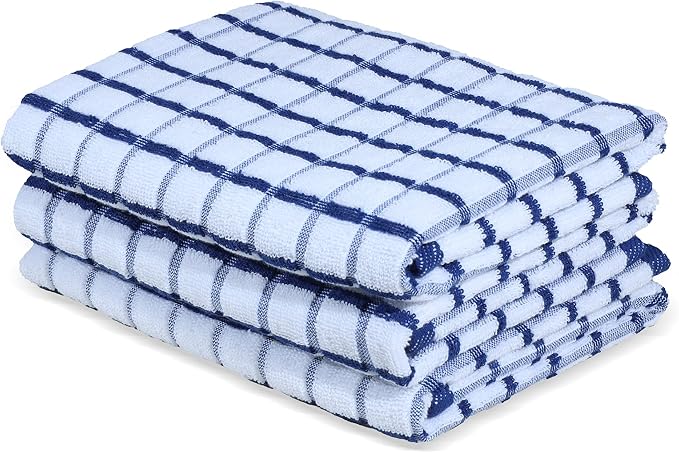 Urban Villa Kitchen Towels Cotton Dish Towels 20”x30” (Set of 3) Black Wht by CottonTrends