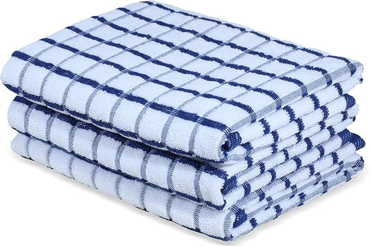 Urban Villa Kitchen Towels Cotton Dish Towels 20”x30” (Set of 3) Black Wht by CottonTrends