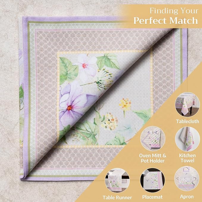 Maison d' Hermine Cloth Napkins Set of 4 Reusable 100% Cotton (20" x 20") | Everyday Square Napkins Cloth Washable Dinner Party Wedding Restaurant Hotel Kitchen Spring Summer - Magnolia Mornings - Image 5