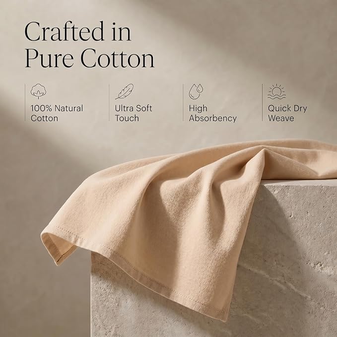 Urban Villa Kitchen Towels Cotton Dish Towels 20”x30” (Set of 6) Beige - Image 4