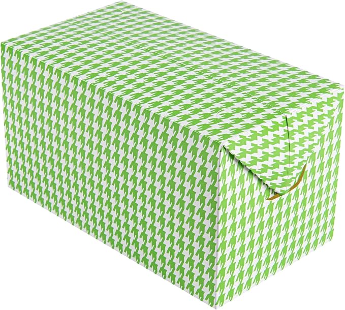 Restaurantware Bio Tek 80 Ounce To Go Boxes 400 Rectangle Take Out Food Containers - Fast Top Closure Disposable Green Houndstooth Paper Carry Out Containers For Burgers Or Fried Chicken - Image 6