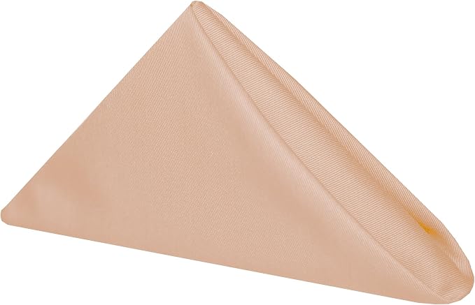 17x17-Inch Square Twill Cloth Napkins, Peach, Set of 12 by UltimateTextile