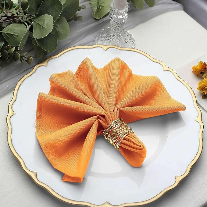 Efavormart Premium Cloth Napkins Set of 50, 17x17 Inch Orange Seamless Dinner Napkins, Washable Linen Table Napkin Cloth with Hemmed Edges for Weddings, Party and Banquet - Image 7