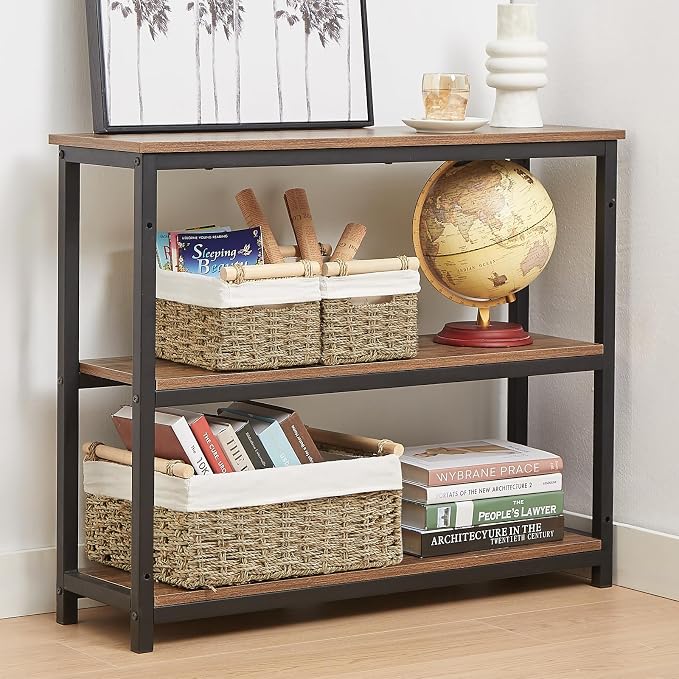 Wicker Storage Basket, 3-Packs Seagrass Storage Baskets for Organizing, Large Cube Storage Organizer Baskets Bins with Handles for Shelves Decor, Small Toilet Paper Storage Basket (Seagrass) - Image 3