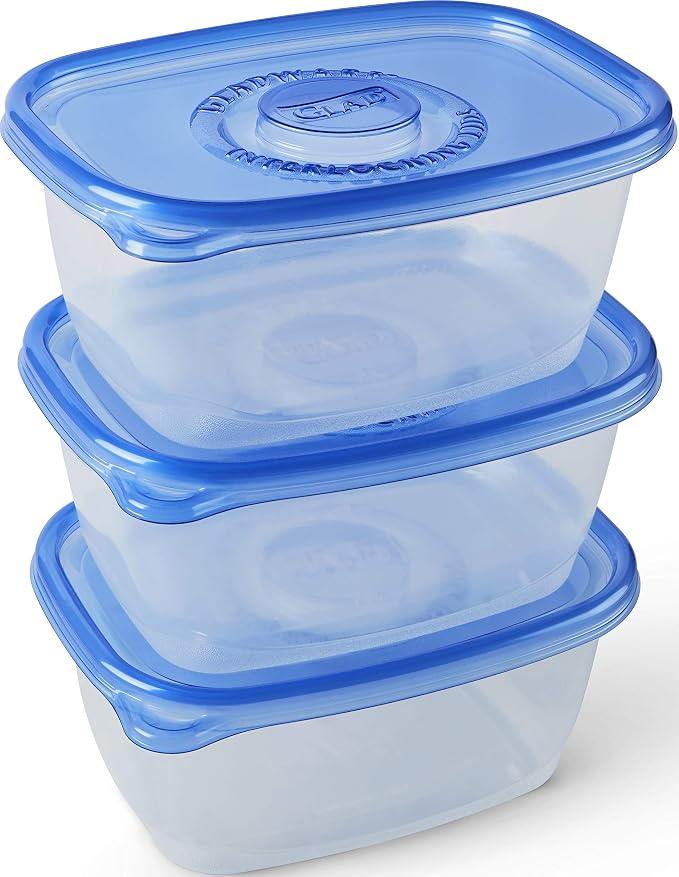 Glad GladWare Deep Dish Food Storage Containers, 64 Oz, 3 Count, 6-Pack | Lock-tight seal for soups, salads, and meal prep in a large rectangle format, microwave and dishwasher safe - Image 5