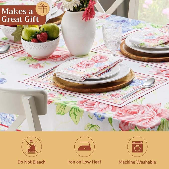 Maison d' Hermine Cloth Napkins Set of 4 Reusable 100% Cotton (20" x 20") | Everyday Square Napkins Cloth Washable Dinner Party Wedding Restaurant Hotel Kitchen Spring Summer - Vintage Floral - Image 5