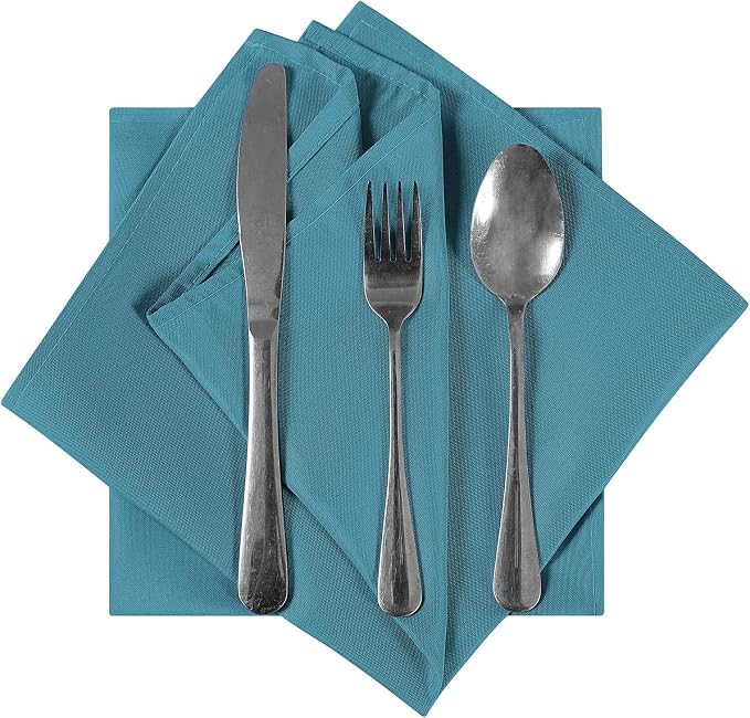 Bailarina Cloth Napkins Set of 80,17x17 inches Dinner Napkins Cloth Washable,Polyester Square Table Cloth Napkin Bulk with Hemmed Edges Ideal for Banquets, Parties and Weddings-Peacock Blue - Image 2