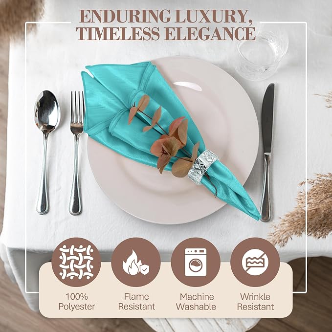 17x17-Inch Shantung Cloth Napkins, Caribbean, Set of 120 - Image 2