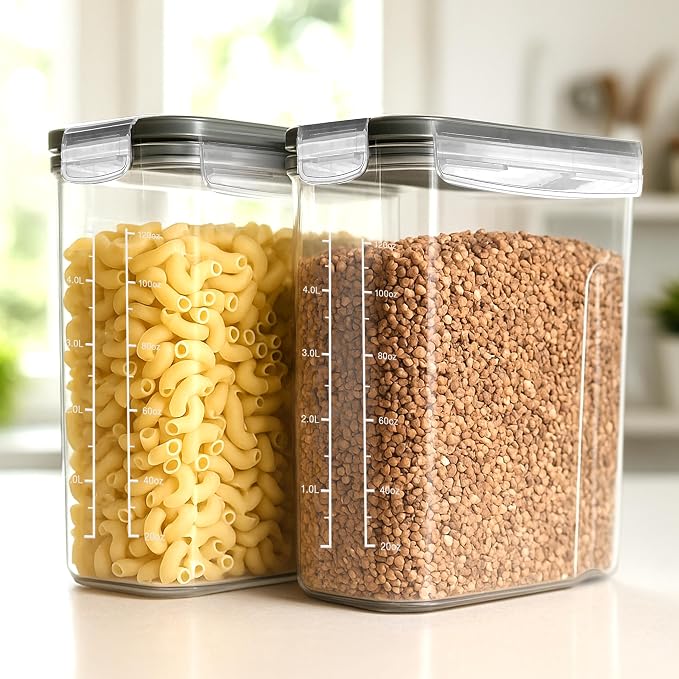 Utopia Kitchen Cereal Containers Storage Set with Lids, 3 Pack, 4L, Clear | Airtight Food Storage Containers with Lids, BPA-Free Cereal Dispensers for Pantry Organization and Storage - Image 8