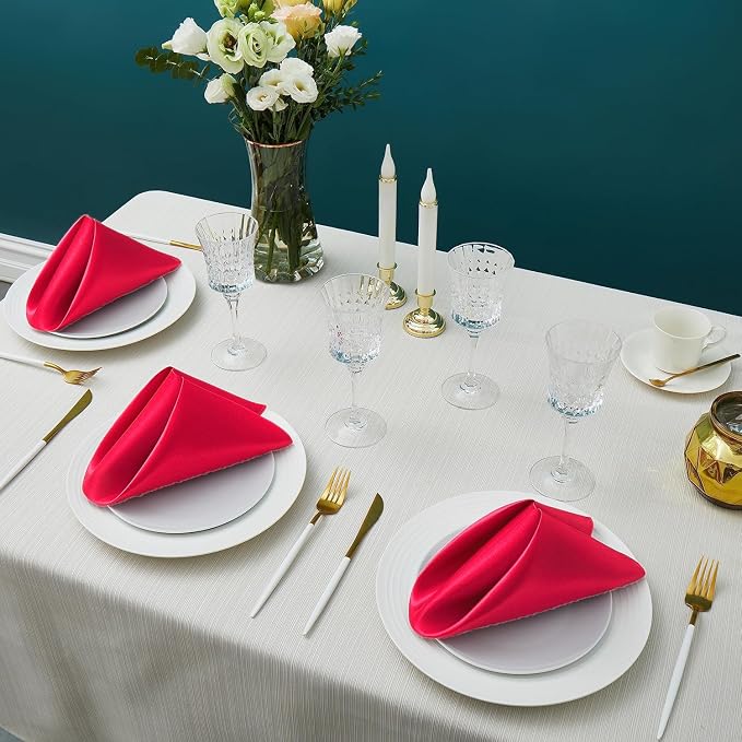 MDS® Pack of 200 Satin Napkins 12 x 12 Inch, Soft Silky Reusable Cloth Dinner Table Napkins for Wedding Décor, Reception, Birthday, Parties, Banquets, Catering, Restaurants & Hotel - Magenta - Image 2