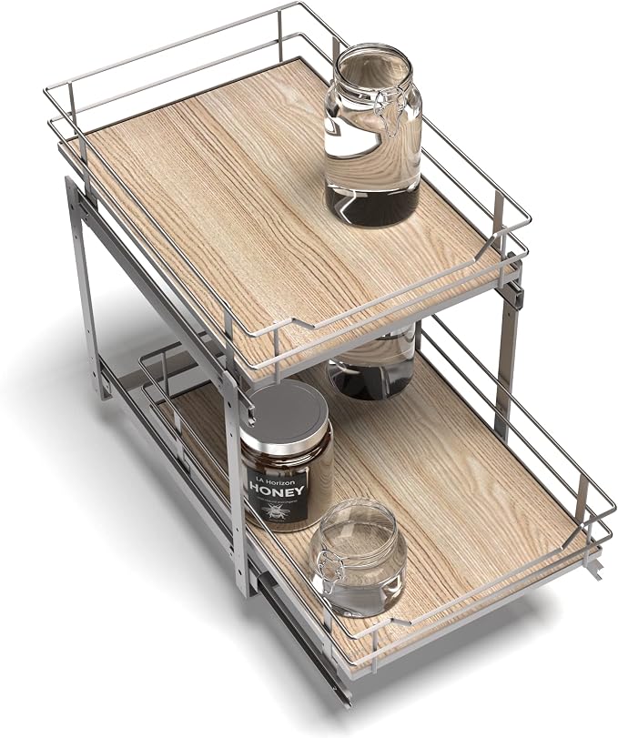 Home Zone Living Pull Out Kitchen Cabinet Organizer by HomeZoneLiving