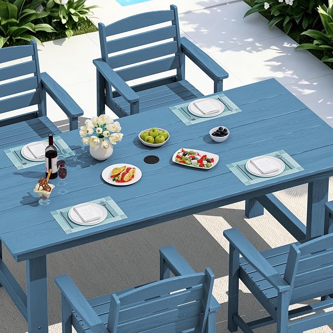 SERWALL 6-Pack Heat Resistant Placemats, Non-Slip Woven Vinyl Table Mats, Washable & Durable for Daily Meals, Indoor & Outdoor Use, Light Blue - Image 4