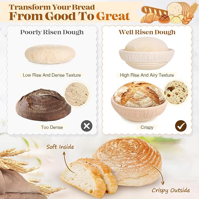 Sourdough Starter Kit, Sourdough Bread Baking Supplies, Sourdough Kit Home and Kitchen, Sour Dough Starter Kits, Sourdough Jar, Bread Proofing Basket, Sourdough Bread Basket, Sour Dough Kit Tools - Image 7
