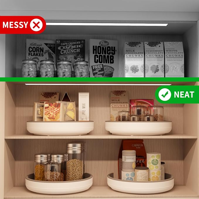 2 Pack 10 Inch Non-Skid Lazy Susan Turntable Organizers - Spinning Rack for Pantry Organization and Storage, Kitchen, Cabinet, Fridge, Bathroom Vanity, Countertop, Under Sink Organizing, Spice Rack - Image 3