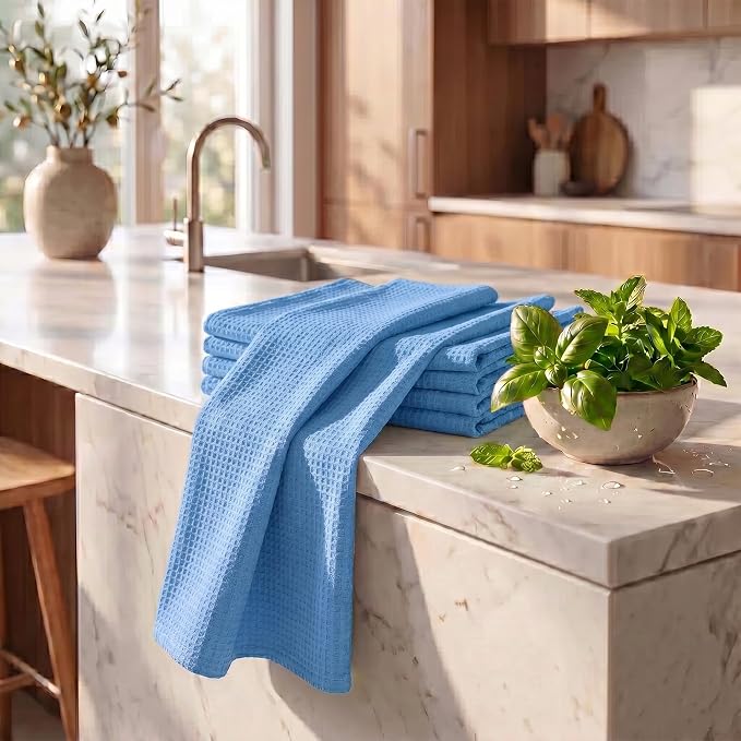Urban Villa Kitchen Towels Cotton Dish Towels 20”x30” (Set of 6) Sky Blue - Image 6