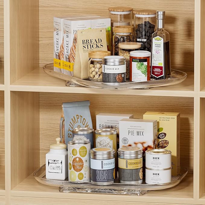 LAMU Lazy Susan Turntable Organizer for Refrigerator Organizers and Storage Fridge Organization, Condiment Organizer for Kitchen, Table Top, Cabinet, Pantry, Countertop, 14.56''x11'', 2 Pack - Image 6