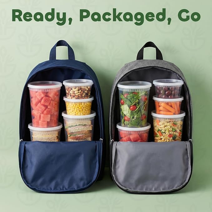 48 Sets Plastic Deli Containers with Lids - 16oz Pint & 32oz Quart | Leak Proof, Microwaveable, Dishwasher & Freezer Safe - Plastic Food Storage, Meal Prep, Restaurant & Soup Containers - Image 7