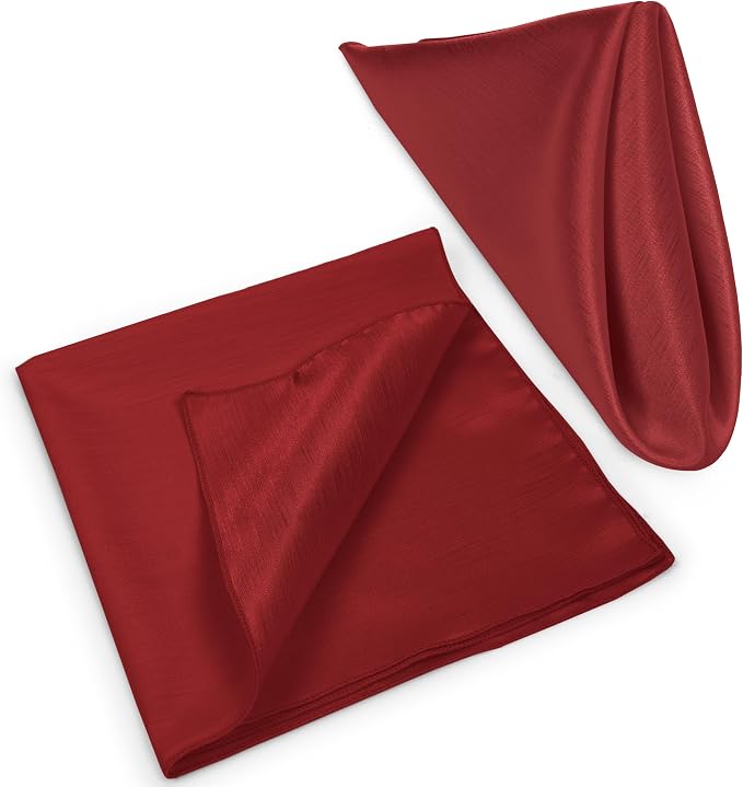 17x17-Inch Shantung Cloth Napkins, Cherry Red, Set of 120 | Bulk Case of 10 Dozen, Satin, Square, 100% Polyester Fabric, Reversible, Faux Dupioni Silk Reverse Side, Machine Washable - Image 8