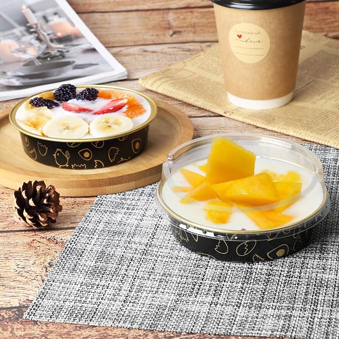 Beasea Mini Tart Pans 50 Pack, 4 Inch Disposable Pie Tins with Lids, Black Gold Aluminum Pie Pan Cartoon Tin Tart Pans Round Oven Baking Mini Cake Pan for Pie Tart Quiche - Image 4