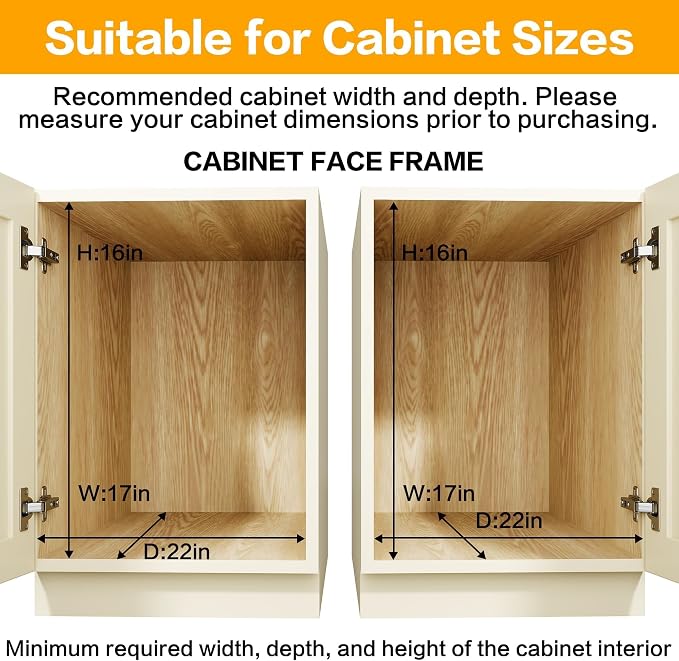 2-Tier Kitchen Cabinet Pull Out Shelf and Drawer Organizer Slide Out Pantry Storaqe Basket in Multiple Sizes (16" W x 21" D) - Image 3