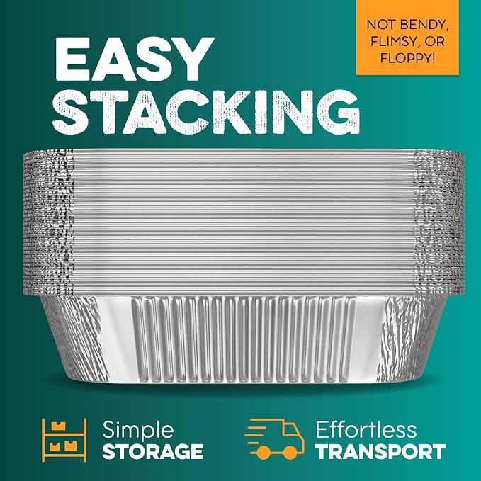 Aluminum Pans 9x13 [30 Pack] - Disposable Pans for Baking, BBQ Grilling, Roasting, Cake Serving, Catering, Steam Table Chafing - Image 6