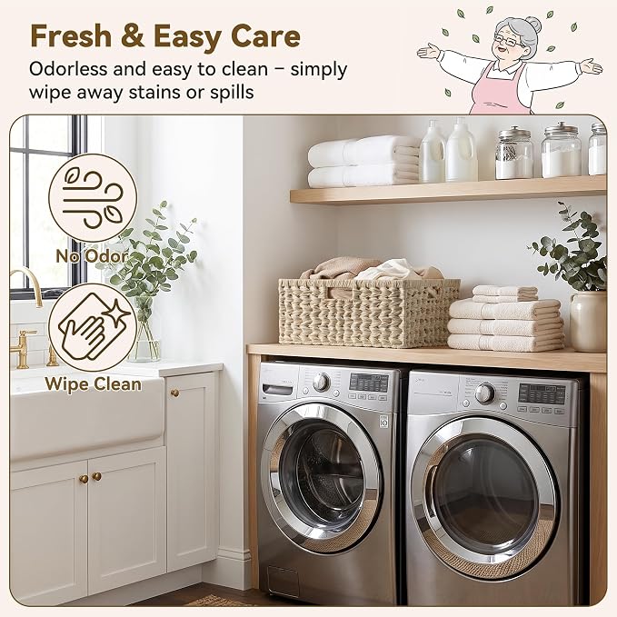 GRANNY SAYS Wicker Baskets for Organizing, Wicker Storage Baskets, 1-Pack | Plastic Waterproof Wicker Storage Baskets for Shelves, Woven Baskets for Storage, Shelf Baskets, Woven Baskets with Handles - Image 3