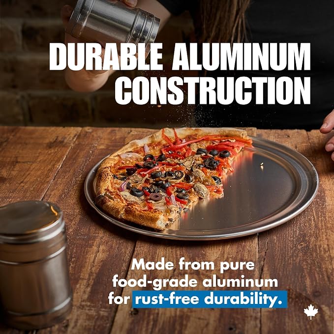 Norjac Non-Stick | Wide-Rim Aluminum Pizza Pan, 14 inch 6 Pack | Restaurant-Grade | Heavy-Duty, Oven-Safe, Rust-Proof | Baking and Serving Tray - Image 4