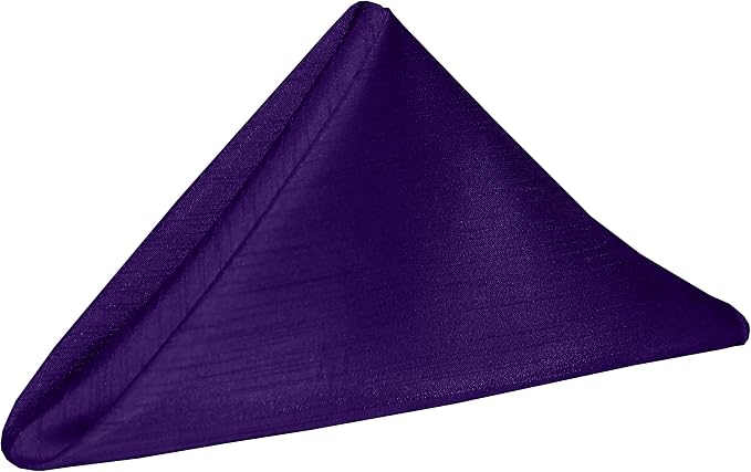 20x20-Inch Shantung Satin Cloth Napkins, Purple, Set of 12 by UltimateTextile