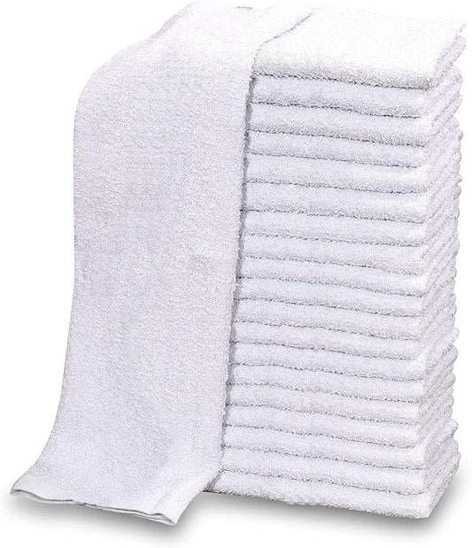 New Cotton Blend White Restaurant Bar Mops Kitchen Towels (12, White) by GOLDTEXTILES