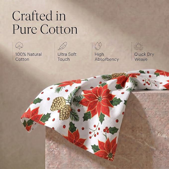 Urban Villa Kitchen Towels Cotton Dish Towels 20”x30”(Set of 6) Pinecone - Image 4