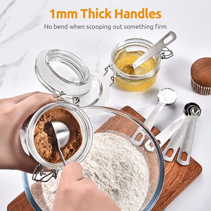U-Taste 18/8 Stainless Steel Measuring Spoons Set for Dry and Liquid Ingredients(Set of 9), and Upgraded Measuring Cups and Spoons Set of 12 with Reinforced Welded Handle (Black) - Image 8