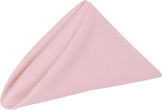 17x17-Inch Polyester Cloth Napkins, Light Pink, Set of 24 | Bulk Case of 2 Dozen, Dinner Napkins, Square, Serged Edges, Machine Washable, Wrinkle-Resistant, Flame-Resistant by UltimateTextile