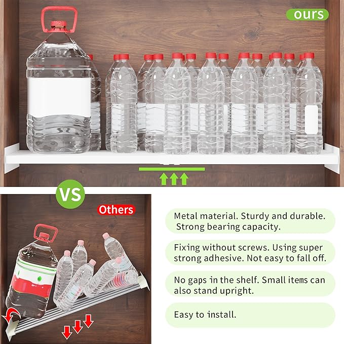Expandable Closet Shelf Organizer, Adjustable Shelves, XXL, 1 Pack | Expandable Fit, Adjustable Levels, DIY Divider Use, Closet/Pantry Storage, Small Size, Space-Saving - Image 7