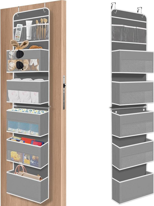 1Pack Over The Door Organizer Large Capacity Hanging Storage Room Organizer | 40 lb Capacity, Ultra-Sturdy, Detachable, Mesh Design with Clear Window, Space-Saving Organizer for Pantry, Nursery & Closet by SpaceHacks