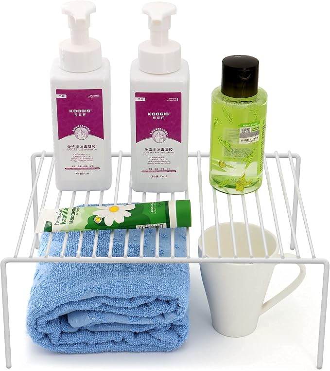 Redrubbit Large (15.7 x 9. 4 Inch) Cabinet Storage Shelf Rack, Rustproof Kitchen Counter and Cabinet Shelf, Storage Rack Organizer for Kitchen, Fridge, Cabinet, Bathroom, Set of 2 - Image 8