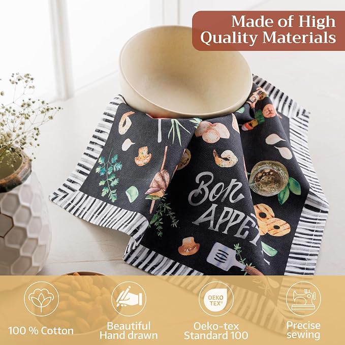 Maison d' Hermine Cloth Napkins Set of 4 Reusable 100% Cotton (18" x 18") | Everyday Square Napkins Cloth Washable Dinner Party Wedding Restaurant Hotel Kitchen Spring Summer - Just Bbq - Image 3