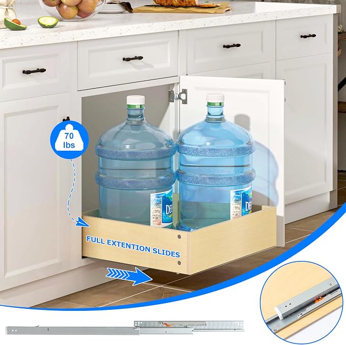 WelFurGeer Soft Close Pull Out Drawers for Cabinets, 32" W x 22" D Pull Out Cabinet Organizer, Smooth Slide-Out Shelves for Kitchen Cabinets, Durable Pullout Drawers for Home & Kitchen Organization - Image 6