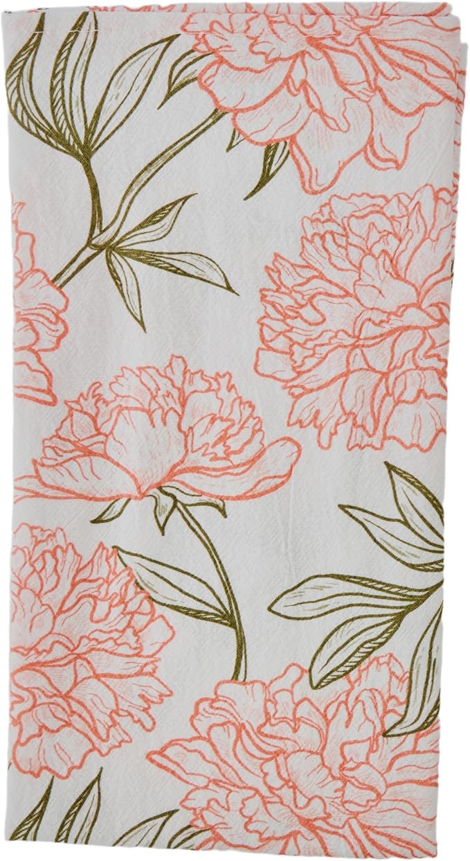 Peony Blossom Cloth Napkins | 100% Cotton, Highly Absorbent, Quick-Dry, & Reusable | Printed Home Decor Premium Cloth Dinner Napkins for Table & Dining | 20" x 20" (Set of 4) - Image 7