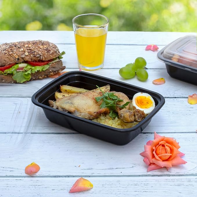 GUSTO 24 oz -1 Compartment Meal Prep Containers with Lids – [Case of 150] Reusable, Microwaveable, Dishwasher & Freezer Safe, BPA-Free Food Storage Boxes for Portion Control (Formerly Comfy Package) - Image 3
